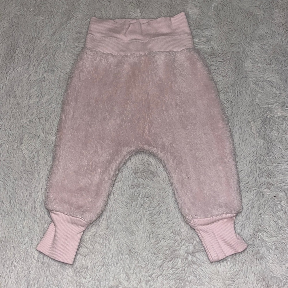(3 for $10) first impressions light pink fuzzy pants 0-3 month baby girl clothin